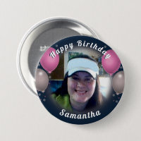 Happy Birthday Balloons and Photo Pink