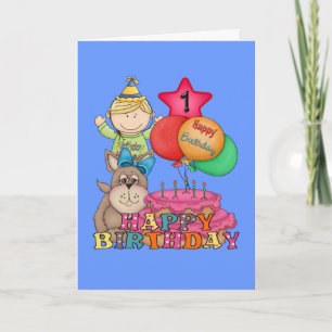 Happy Birthday Balloons Boy 1 Year Old Card