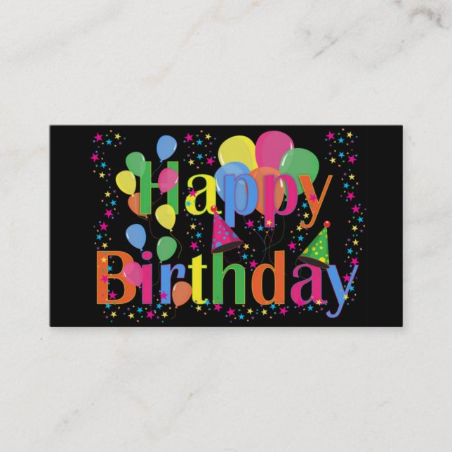Happy Birthday Balloons Business Cards (Front)