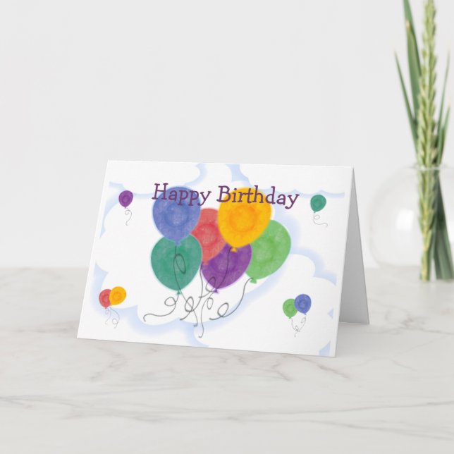 Happy Birthday Balloons Card (Front)