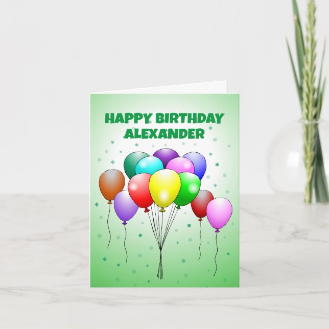 Happy Birthday Balloons Card (Front)