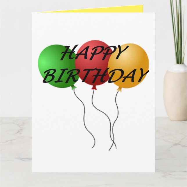 "HAPPY BIRTHDAY" BALLOONS CARD (Front)