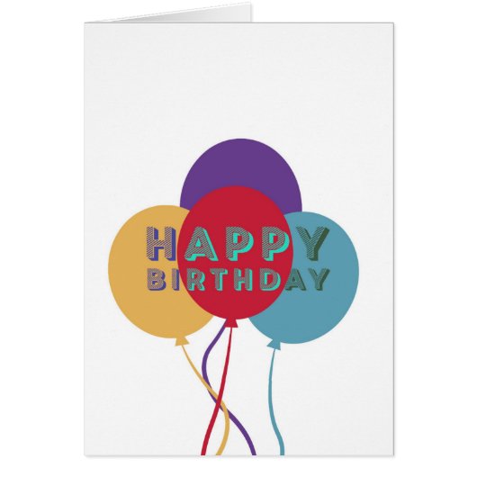 Happy Birthday Balloons Cards (Front)