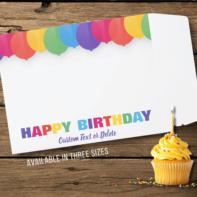 Happy Birthday Balloons Colorful Fun Custom Text Envelope Mailers (Creator Uploaded)