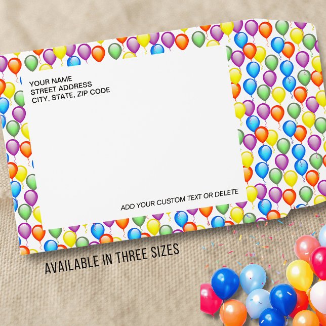 Happy Birthday Balloons Custom Address, Text Envelope Mailers (Creator Uploaded)