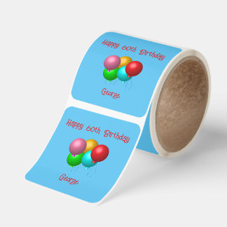Happy Birthday Balloons Custom Text Square Sticker