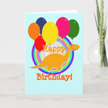 Happy Birthday Balloons Dinosaur Card by dinoshop at Zazzle