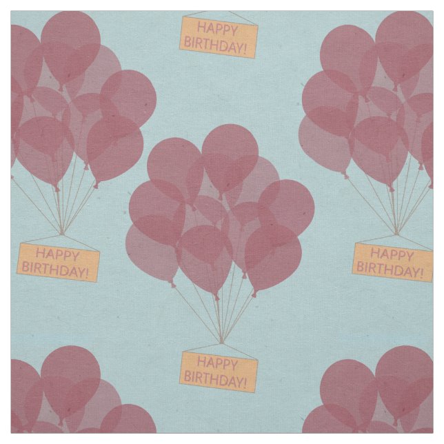 Happy birthday balloons fabric (Swatch)
