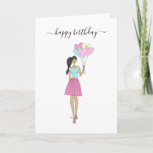 Happy Birthday - Balloons Fashion Girl