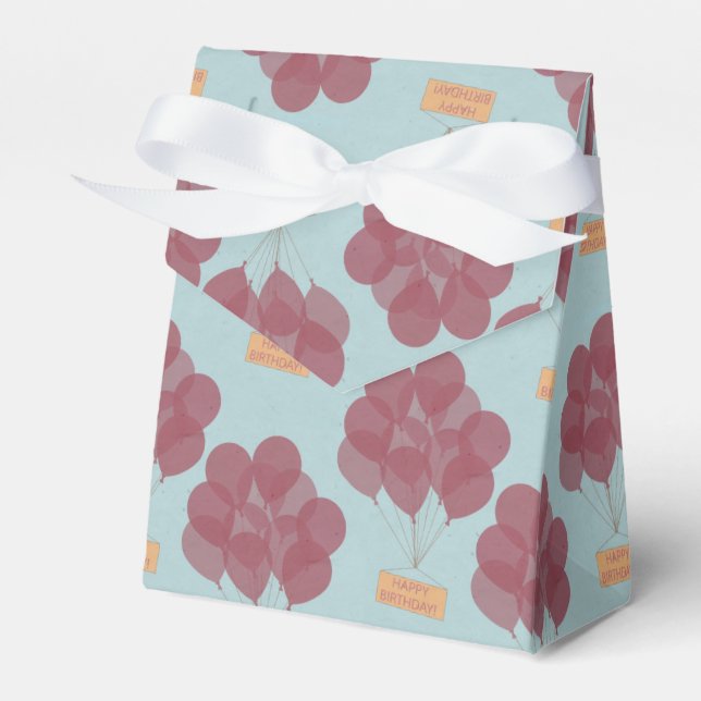 Happy birthday balloons favor boxes (Front Side)