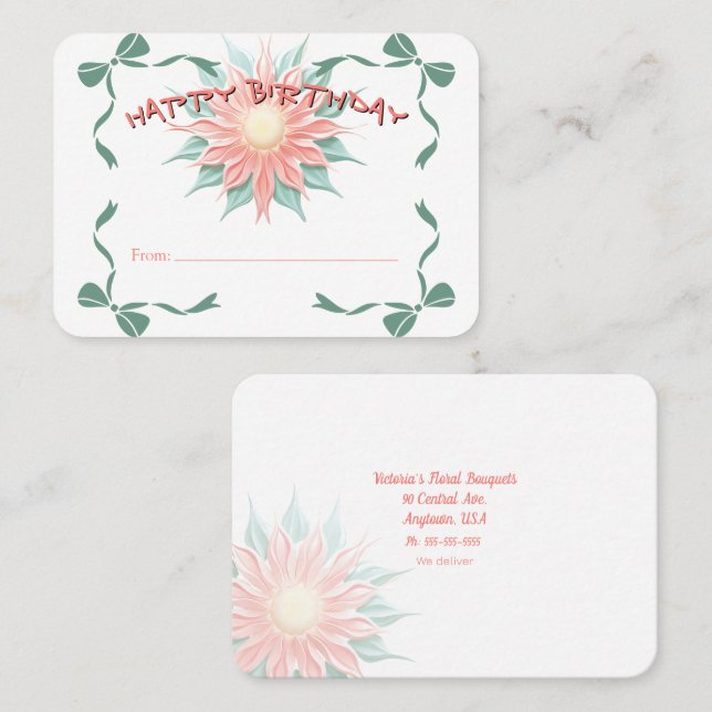 HAPPY BIRTHDAY Balloons Florist Gift Card (Front/Back)