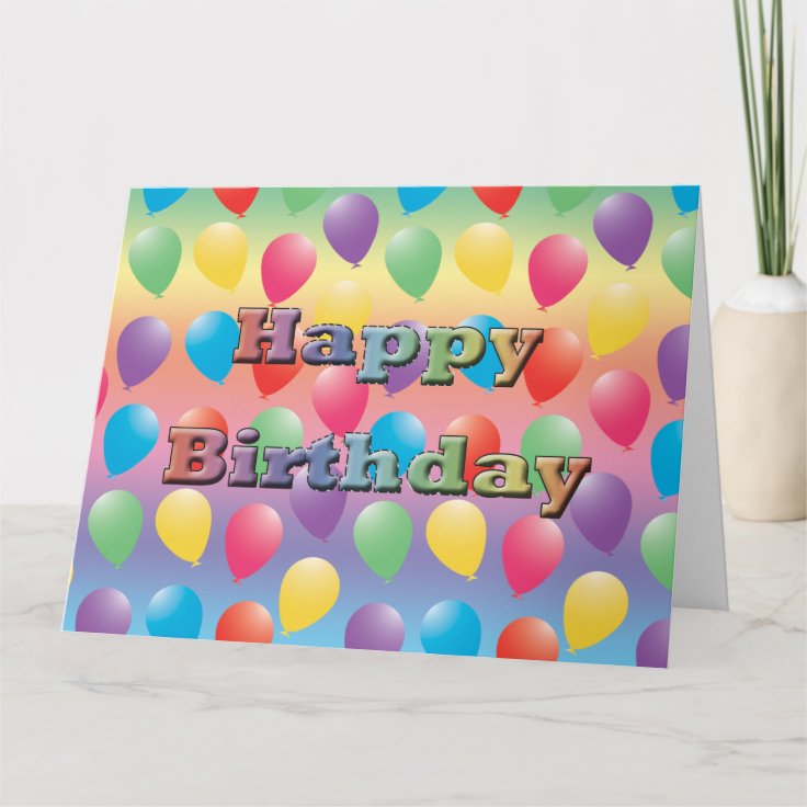 Happy Birthday Balloons Greeting Card | Zazzle