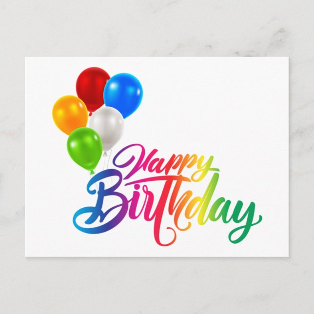Happy Birthday Balloons Holiday Postcard (Front)
