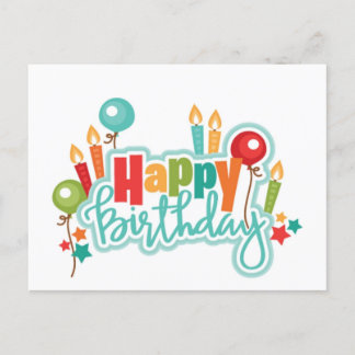 Happy Birthday Balloons Holiday Postcard