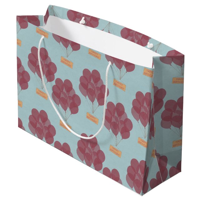 Happy birthday balloons large gift bag (Back Angled)