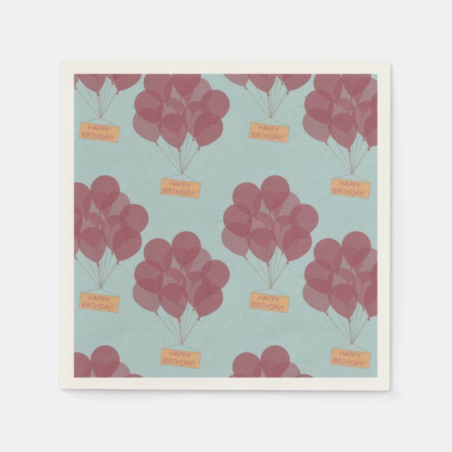 Happy birthday balloons napkins (Front)