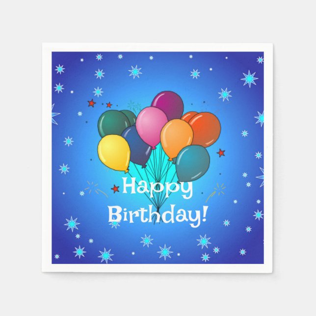 Happy Birthday balloons Napkins (Front)