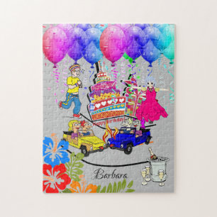 Happy Birthday Balloons Over the Hill Cake Jigsaw Puzzle