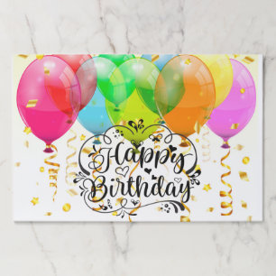 Happy Birthday Balloons Paper Placemat