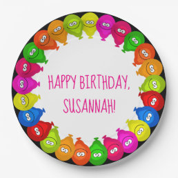 Happy Birthday Balloons Personalized Paper Plates