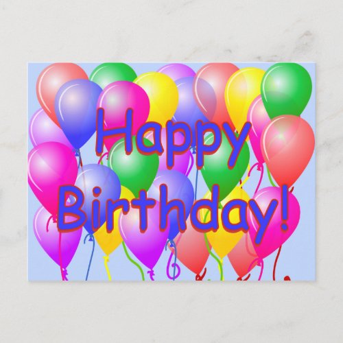 Happy Birthday Balloons Postcard