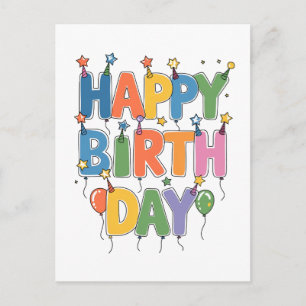 Happy Birthday Balloons Postcard