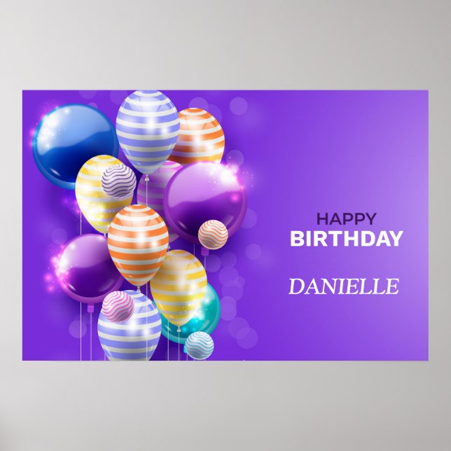 Happy Birthday Balloons Poster (Front)