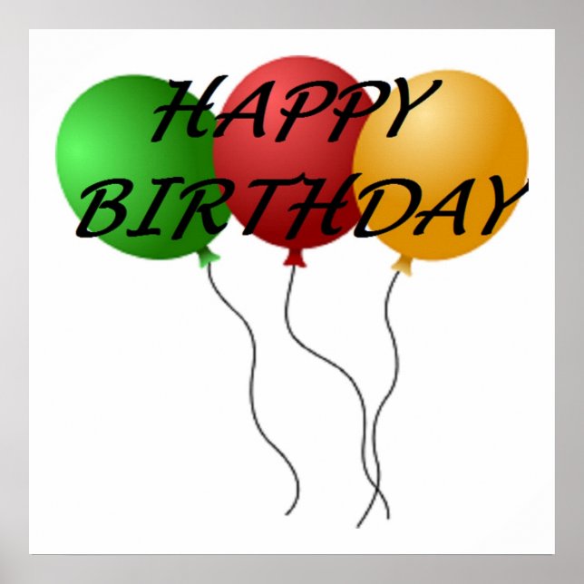 "HAPPY BIRTHDAY" BALLOONS POSTER (Front)