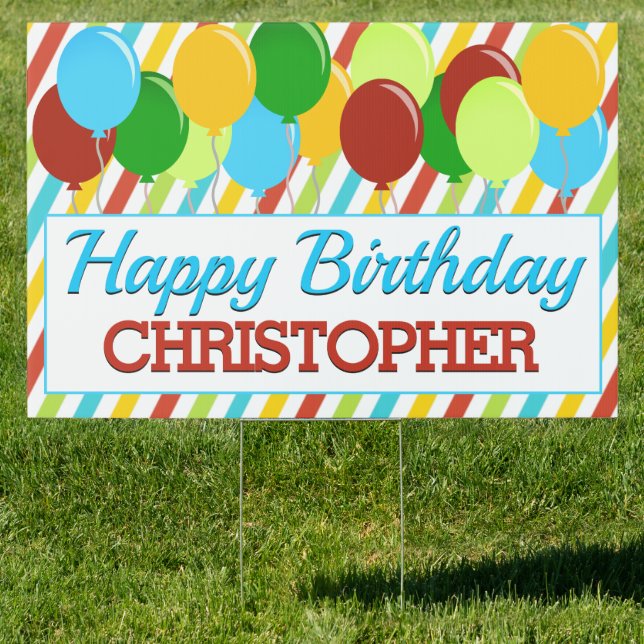 Happy Birthday Balloons Sign (Insitu)