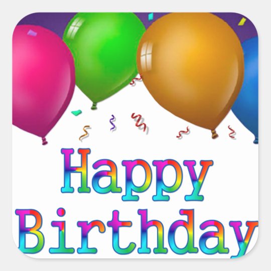 Happy Birthday Balloons Sticker | Zazzle.com