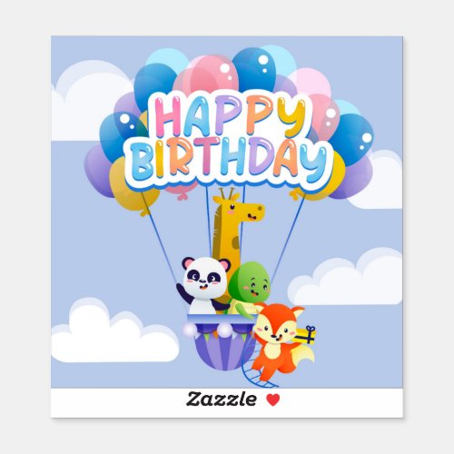 Happy Birthday Balloons Sticker