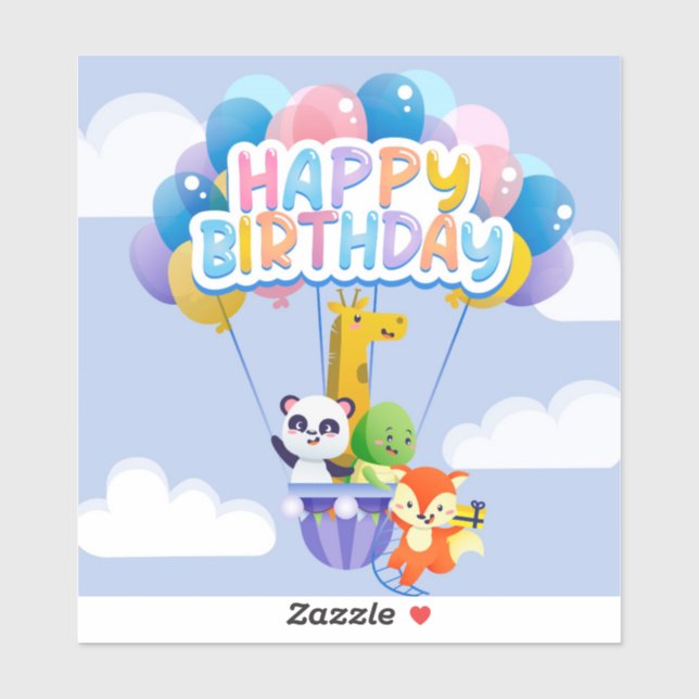 Happy Birthday Balloons Sticker (Sheet)