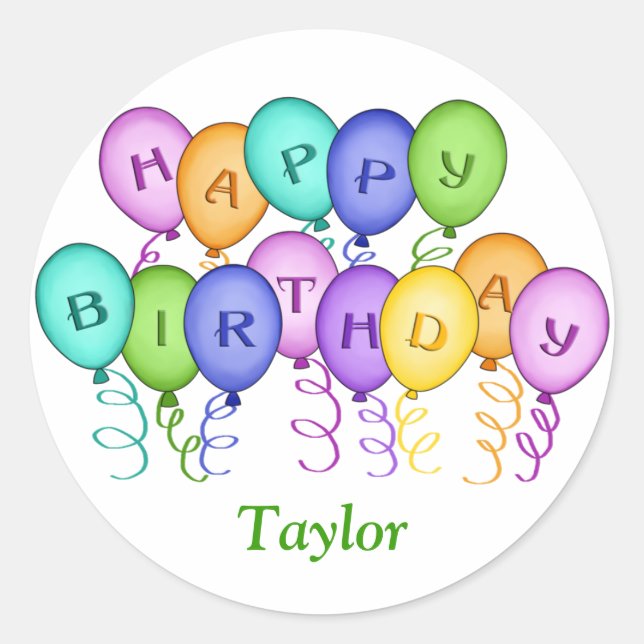Happy Birthday Balloons Stickers (Front)