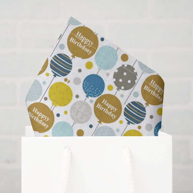 Happy Birthday Balloons  Tissue Paper (Gift Bag)