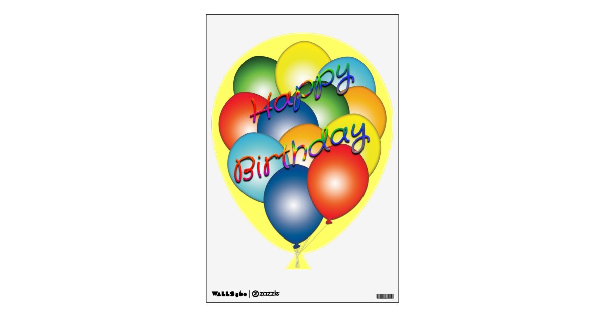 Happy Birthday Balloons Wall Decal Zazzle