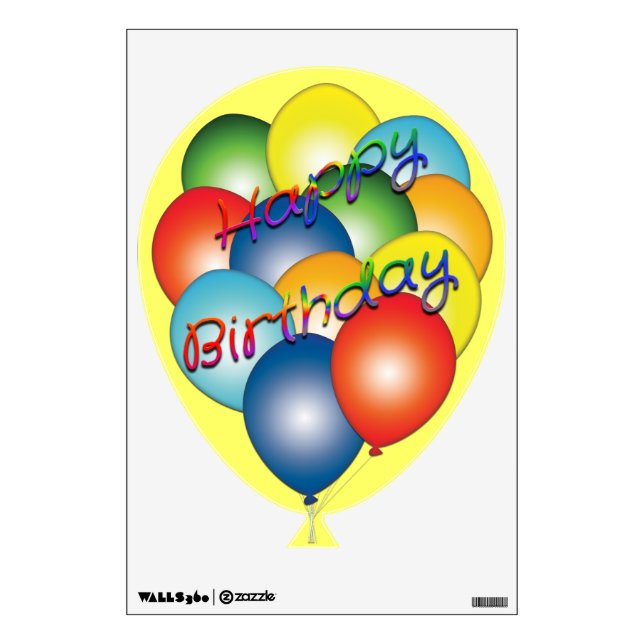 Happy Birthday Balloons Wall Decal (Front)