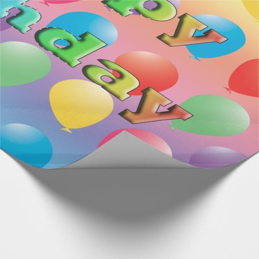 Happy Birthday Balloons Wrapping Paper Zazzle