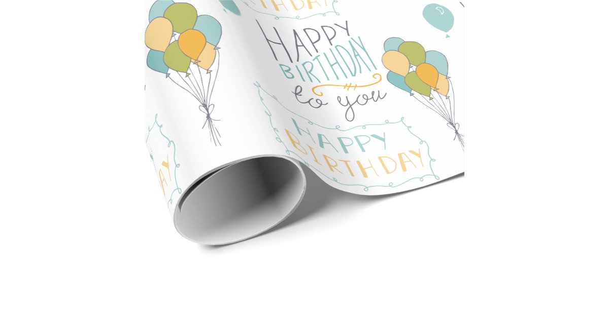 Happy Birthday Balloons Wrapping Paper Zazzle