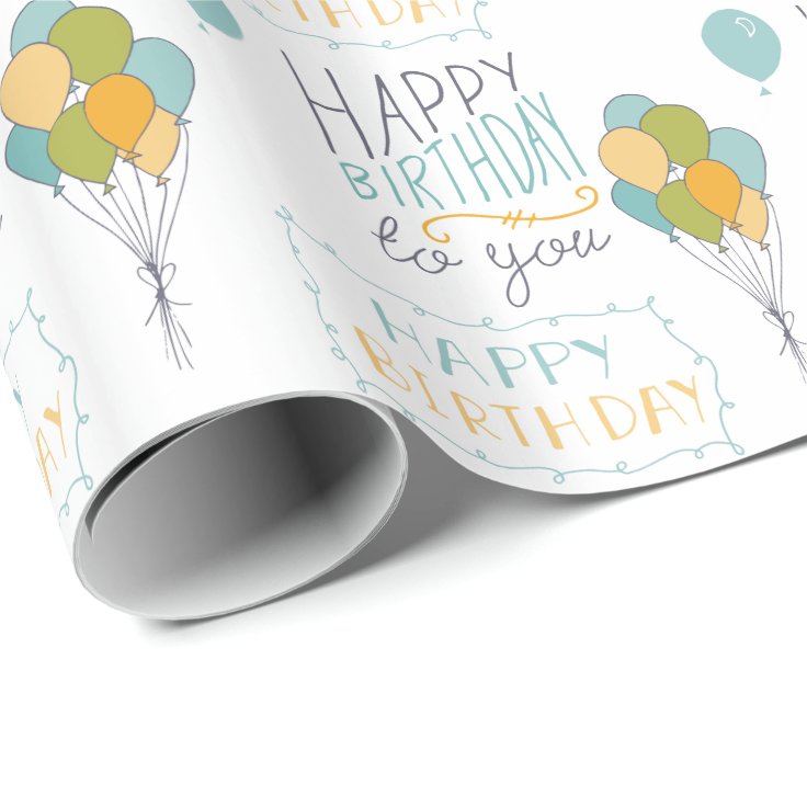 Happy Birthday Balloons Wrapping Paper Zazzle