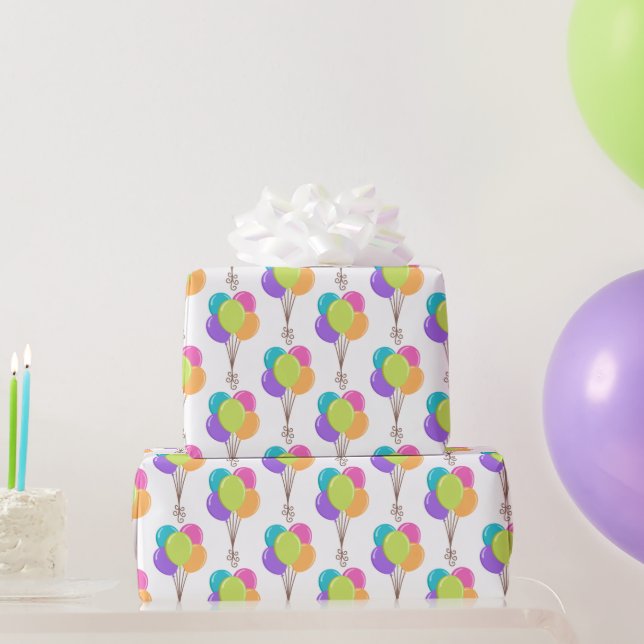 Happy Birthday Balloons Wrapping Paper (Party Gifts)