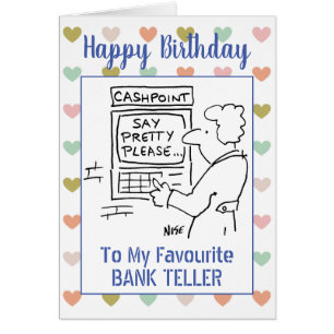 Happy Birthday Bank Teller Cards