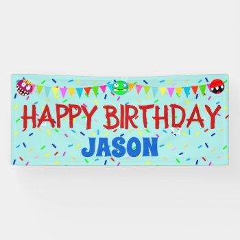 Happy Birthday Banner by funnycutemonsters at Zazzle