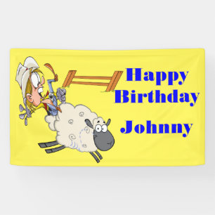 Happy Birthday Banner Mutton Bustin Kid
