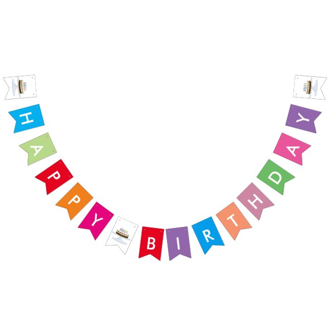 Happy Birthday banner with cake and candles (All)