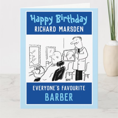 Happy Birthday Barber or Hairdresser Card