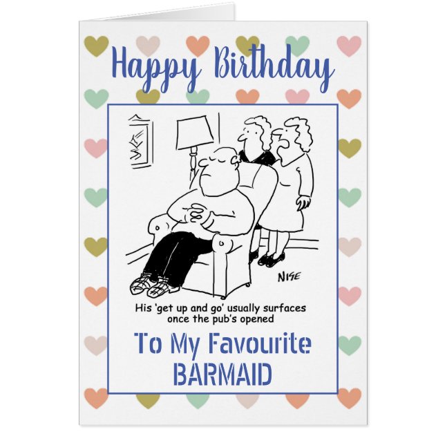 Happy Birthday Barmaid Cards (Front)