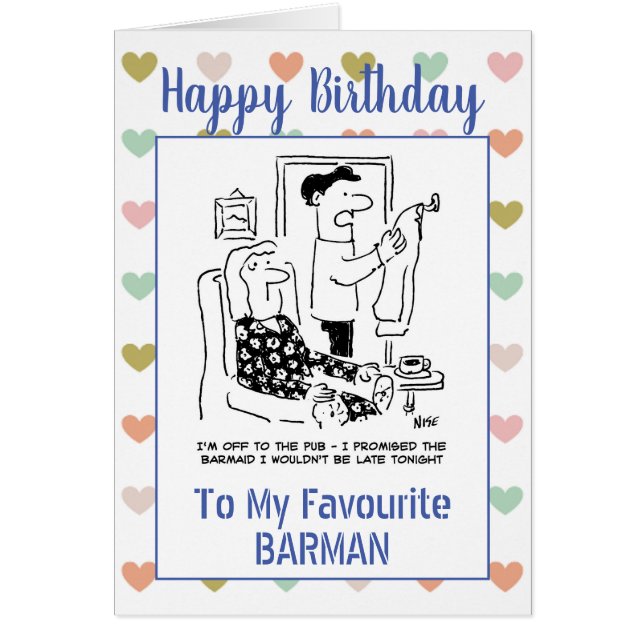 Happy Birthday Barman Cards (Front)