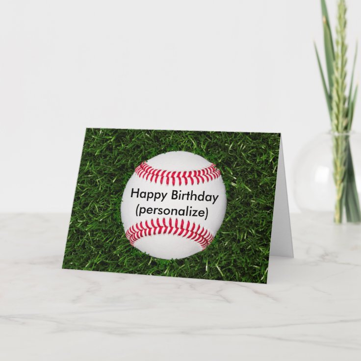 Happy Birthday Baseball Card | Zazzle