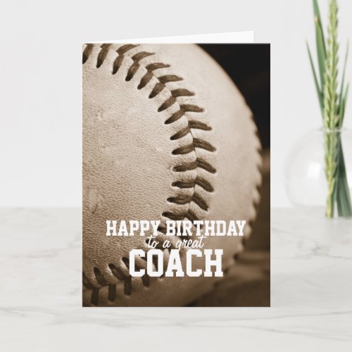 Happy Birthday Baseball Coach Card