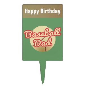Happy Birthday Baseball Dad Cake Topper